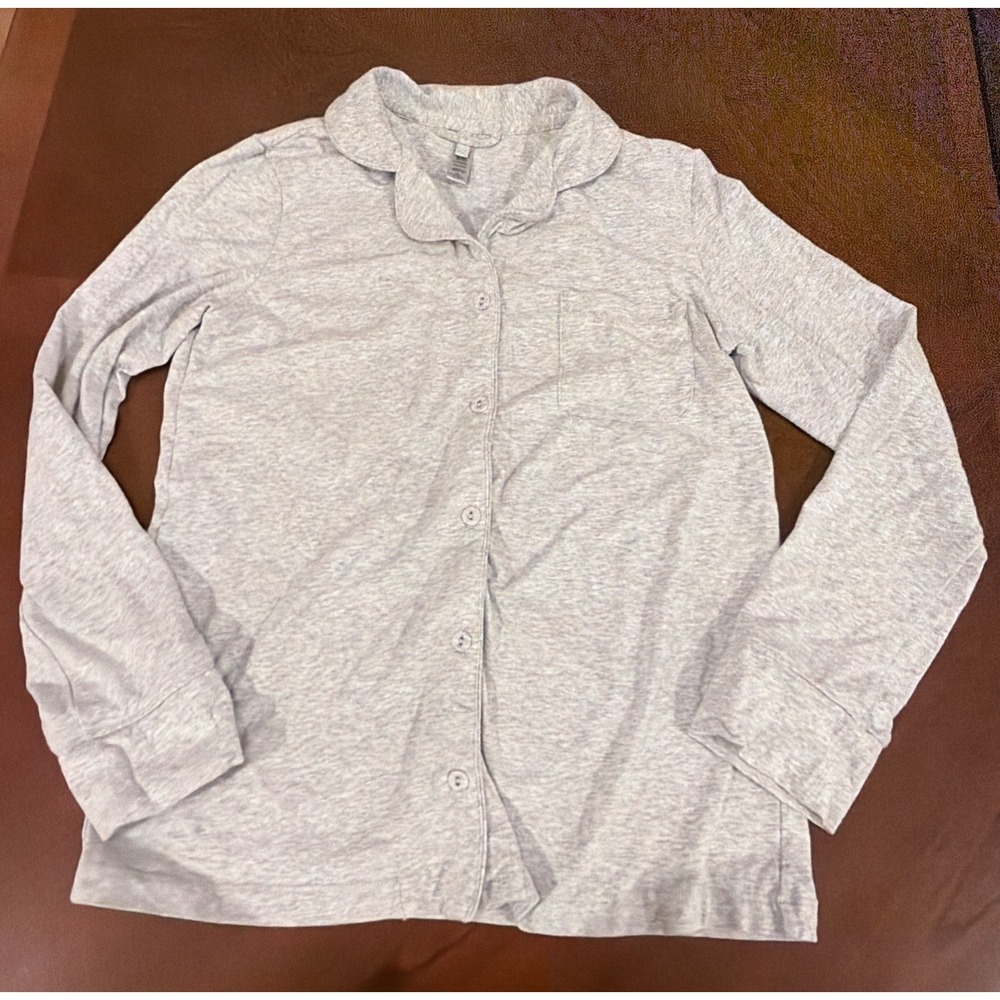 SKIMS Lounge Sleep Pajama Top Shirt Button Up Grey Size XS